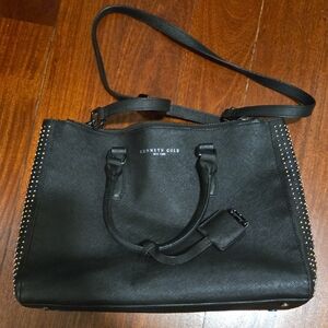 Kenneth Cole Black Studded Shoulder Bag